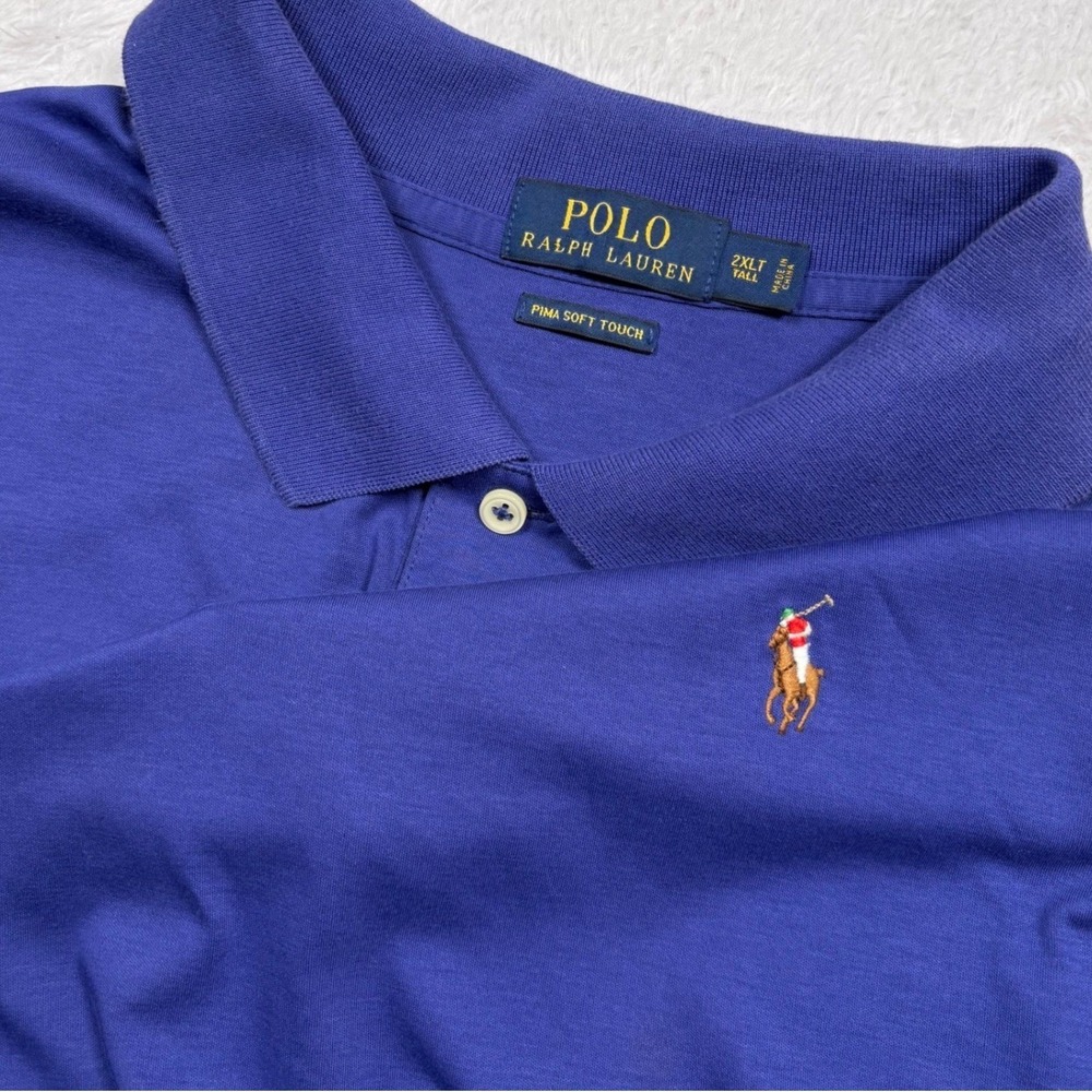 Polo Ralph Lauren Polo Mens 2XLT TALL PURPLE Short Sleeve Flesh Pony Logo Preppy